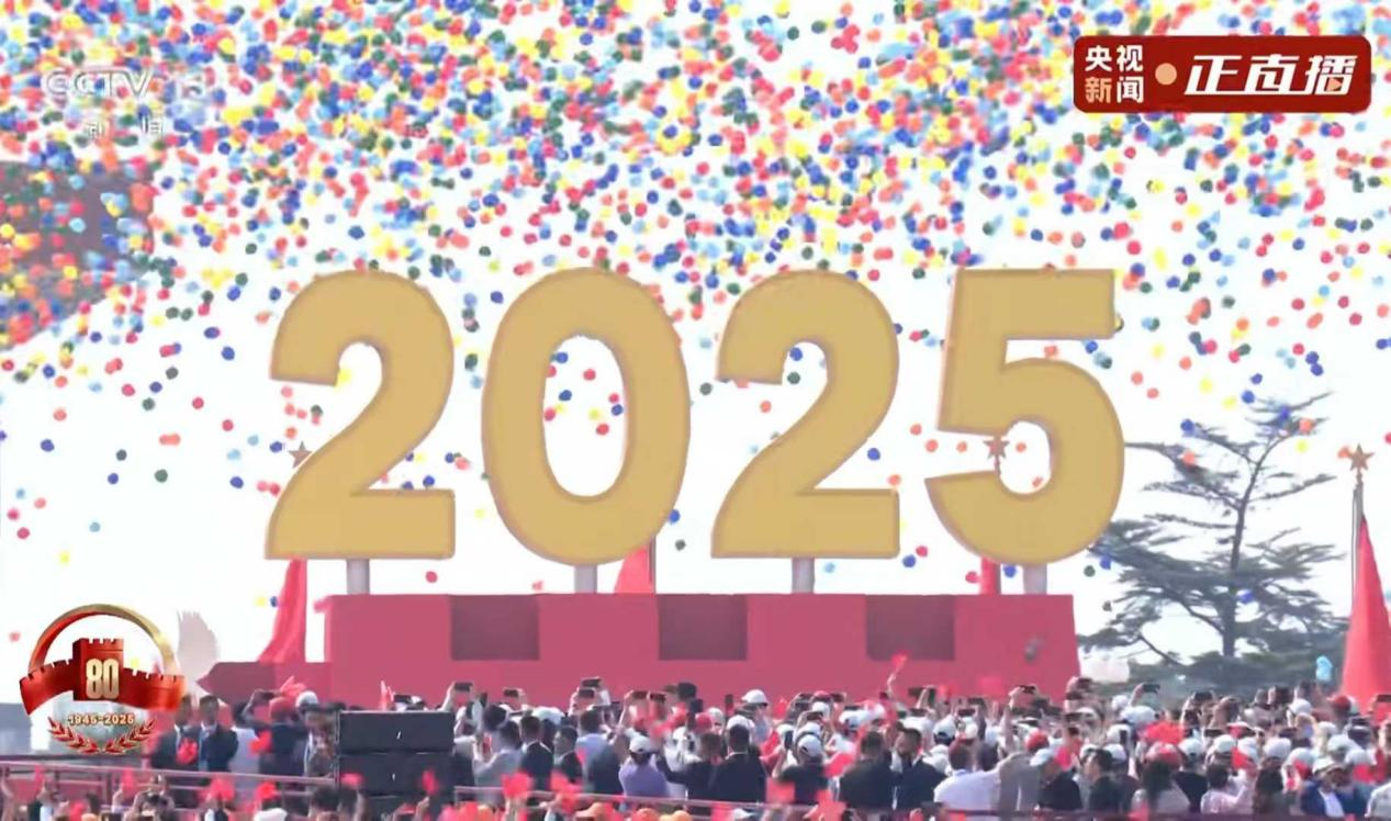 2025eko irailaren 3a, Txinako kalejira militarra, latex globoa askatzea