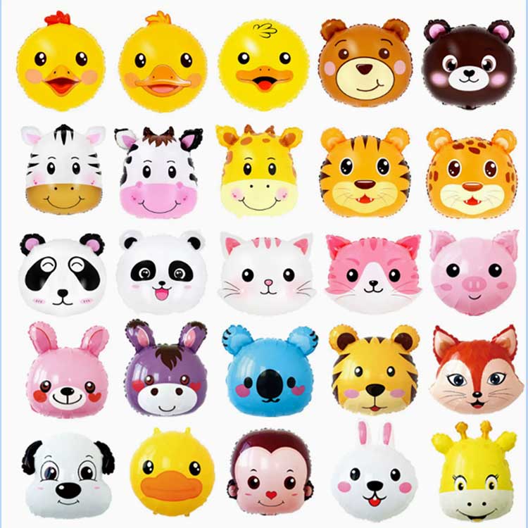 Cartoon Animal Hhead Foil Globoa