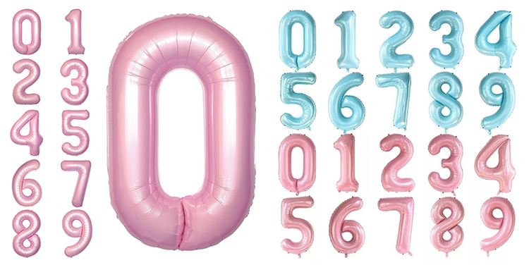 Pastel pink number balloons